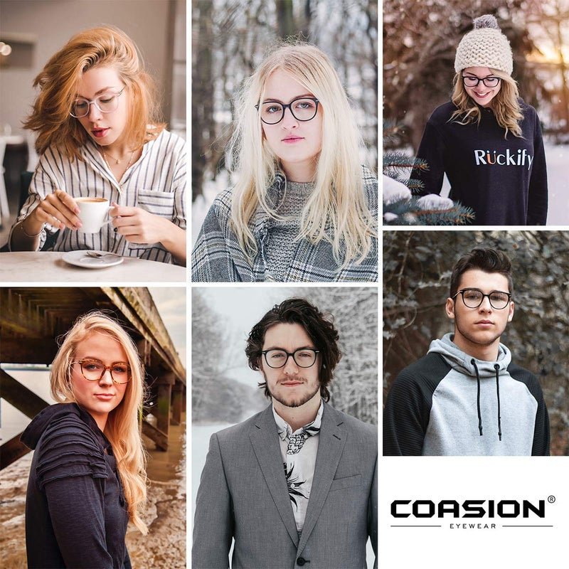 COASION Blue Light Blocking Glasses for Women Vintage Round Anti Blue Ray Computer Game Eyeglasses (Tortoise/Gold) - Image 3